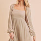 Aemi + Co Ruffled Hem Square Neck Balloon Sleeve Mini Dress Mini Dresses