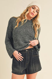 Aemi + Co Mock Neck Long Sleeve Sweater Sweaters