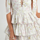 MABLE Floral Print Shoulder Tie Layered Mini Dress