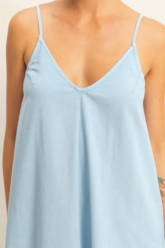 HYFVE Dyed V-Neck Loose Dress
