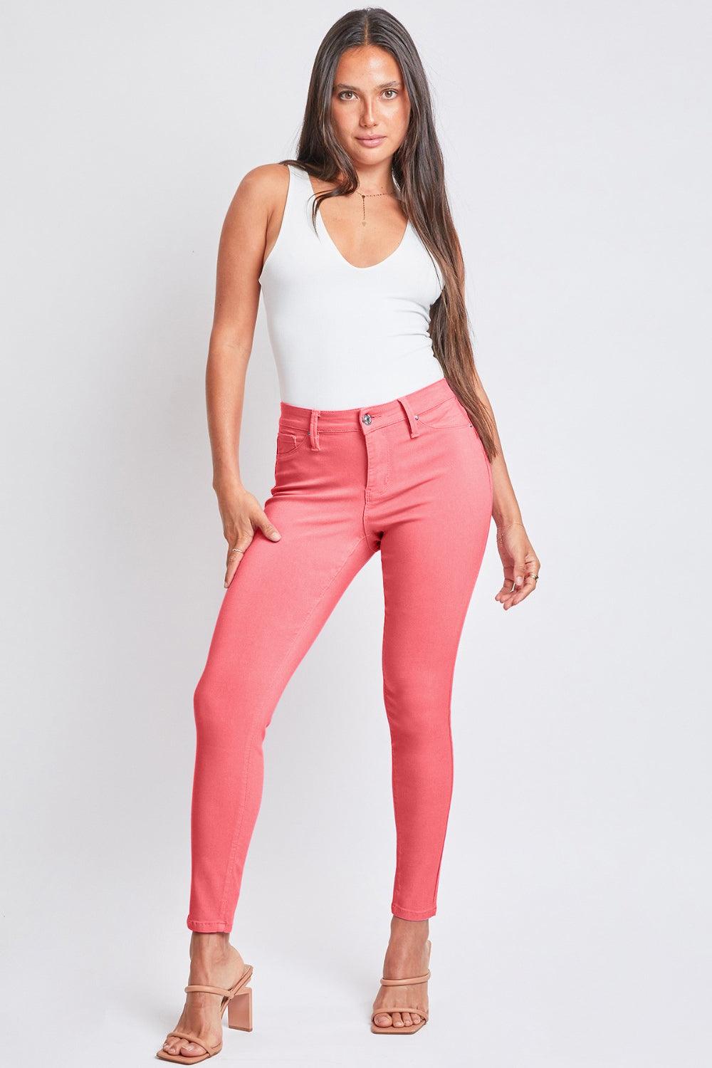 YMI Jeanswear Full Size Hyperstretch Mid-Rise Skinny Jeans Shell Pink