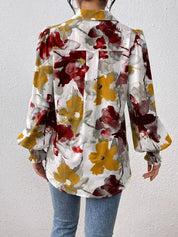 Daverri Fashions Floral Print Long Sleeve Shirt - DAVERRI FASHIONS