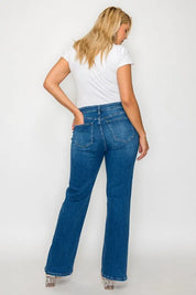 bytos Full Size Cat's Whiskers High Rise Straight Jeans | Jeans Daverri Fashions