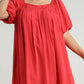 Umgee Full Size Squared Neck Puff Sleeve Mini Dress Mini Dresses
