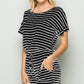 Heimish Full Size Striped Round Neck Short Sleeve Romper Rompers