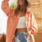 BiBi Washed Button Up Shacket with Chest Pockets Pumpkin