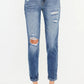 Kancan High Rise Distressed Mom Jeans - DAVERRI FASHIONS