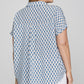 She + Sky Full Size Printed Johnny Collar Short Sleeve Blouse Plus Size Blouses