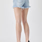 RISEN Frayed Hem Denim Shorts with Fringe Detail Pockets Denim Shorts