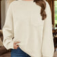 Full Size Texture Round Neck Long Sleeve Sweatshirt - DAVERRI FASHIONS