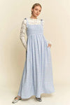 Davi & Dani Plaid Smocking Sleeveless Maxi Dress - DAVERRI FASHIONS