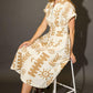 Umgee Full Size Abstract Print Elastic Waist Midi Dress Plus Size