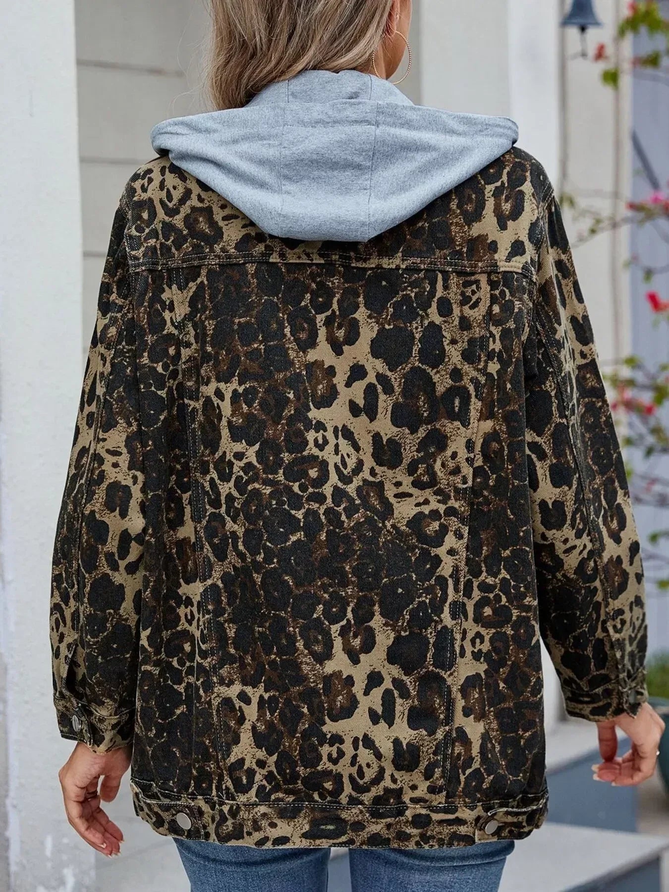 Button Up Long Sleeve Denim Jacket - DAVERRI FASHIONS