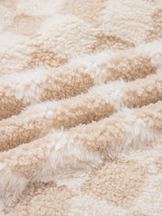 Checker Sherpa Corduroy Patchwork Zip Up Jacket | Jackets Daverri Fashions