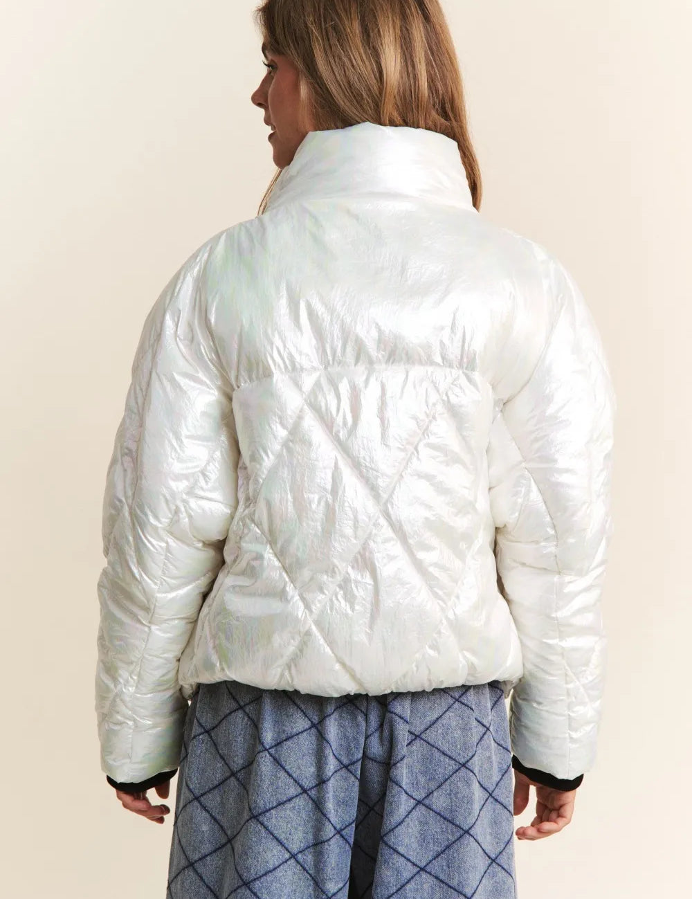 J.NNA Quilted Mock Neck Puffer Jacket | Puffer Jackets Daverri Fashions