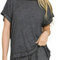 Zenana Ribbed Acid Wash Rayon Top & Pants Set
