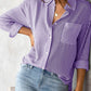 Lovelet Striped Collared Neck Shirt with Pocket - DAVERRI FASHIONS