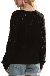 ADORA Loose Fit V Neck Knit Top | Knit Tops Daverri Fashions