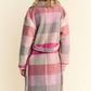 Davi & Dani Tied Color Block Collared Neck Coat Outerwear
