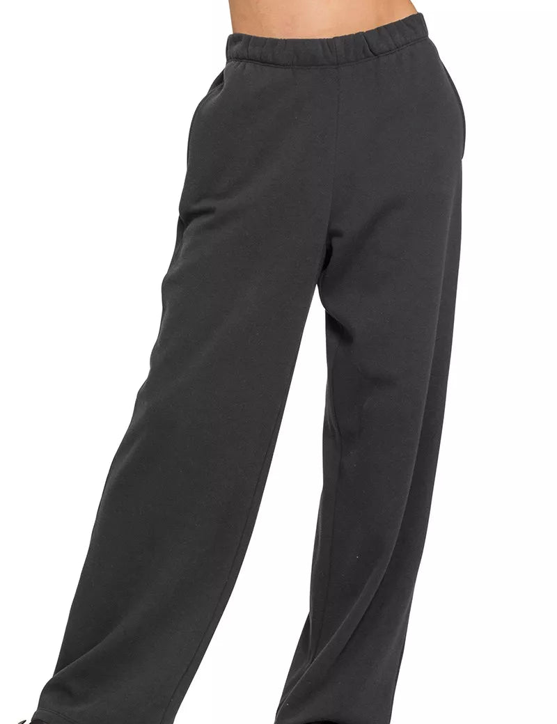 BLACK Zenana Fleece Sweatpant with Pockets Black | Sweatpants Daverri Fashions