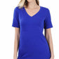 Cotton V-Neck Short Sleeve T-Shirt BRIGHT BLUE XL T-Shirts