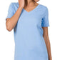 Cotton V-Neck Short Sleeve T-Shirt SPRING BLUE T-Shirts
