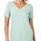 Cotton V-Neck Short Sleeve T-Shirt LT GREEN T-Shirts
