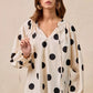 BiBi Polka Dot Exaggerated Balloon Sleeves Blouse - DAVERRI FASHIONS