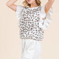 Lime 'N' Chili Ribbed Leopard Print Ruffle Detail Sleeveless Top
