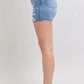 Judy Blue Full Size High Waist Denim Shorts W/stitch Over Destroy Detail Plus Size Denim Shorts