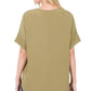 Split Neck Zenana Short Sleeve Top Shirts & Tops