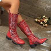Lace Up Block Heels Boots | Boots Daverri Fashions