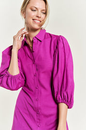 Solid Button Down Dress Plus Size | Mini Dresses Daverri Fashions