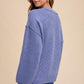 Annie Wear Half Button Ribbed Hem Sweater Sweaters