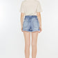 Kancan High Rise Frayed Hem Denim Shorts Denim Shorts