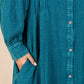 Mittoshop Mineral Wash Cotton Gauze Ruffle Midi Shirt Dress Midi Dresses
