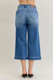 Judy Blue Mid Rise Crop Wide Leg Jeans | Jeans Daverri Fashions