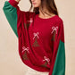 BiBi Christmas Theme Tree Embroidered Sweater - DAVERRI FASHIONS
