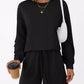 Round Neck Long Sleeve Top and Shorts Set - DAVERRI FASHIONS