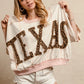 BiBi Leopard Print Texas Patchwork Overlock Stitch Top Tops
