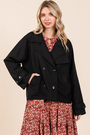 Mittoshop Double Breasted Long Sleeve Trench Coat Jacket Coats