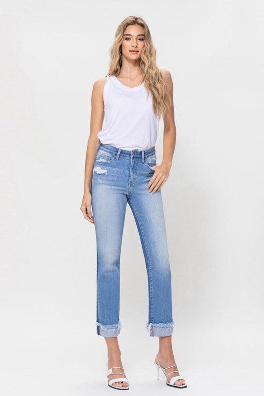 High Rise Ankle Straight Plus Jeans