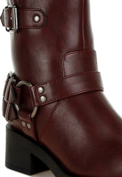 Caribou Harness Detail Biker Boots | Boots Daverri Fashions