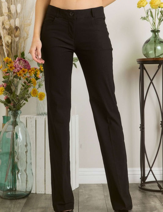 Mittoshop Full Size Solid Color Pants with Pocket Plus Size