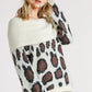 Umgee Plus Size Leopard Off-Shoulder Long Sleeve Sweater - DAVERRI FASHIONS