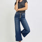 RISEN Full Size High Rise Crop Wide Button Up Jeans Plus Size Jeans