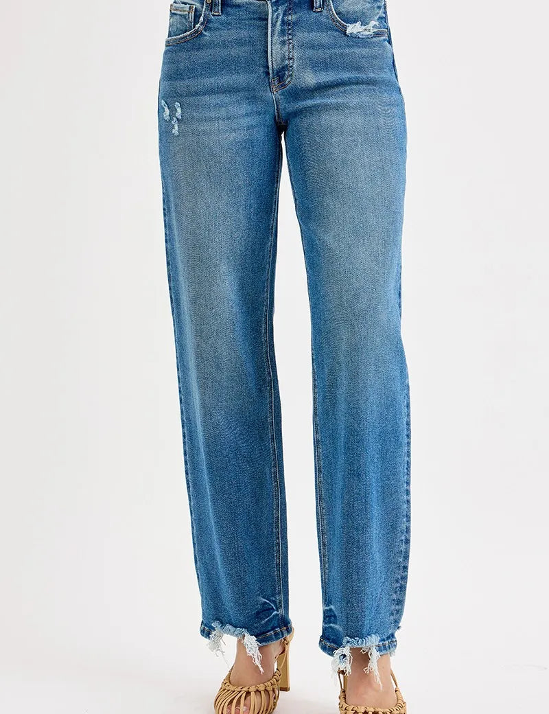 DARK RISEN Full Size Mid Rise Baggy Jeans Plus Size | Jeans Daverri Fashions