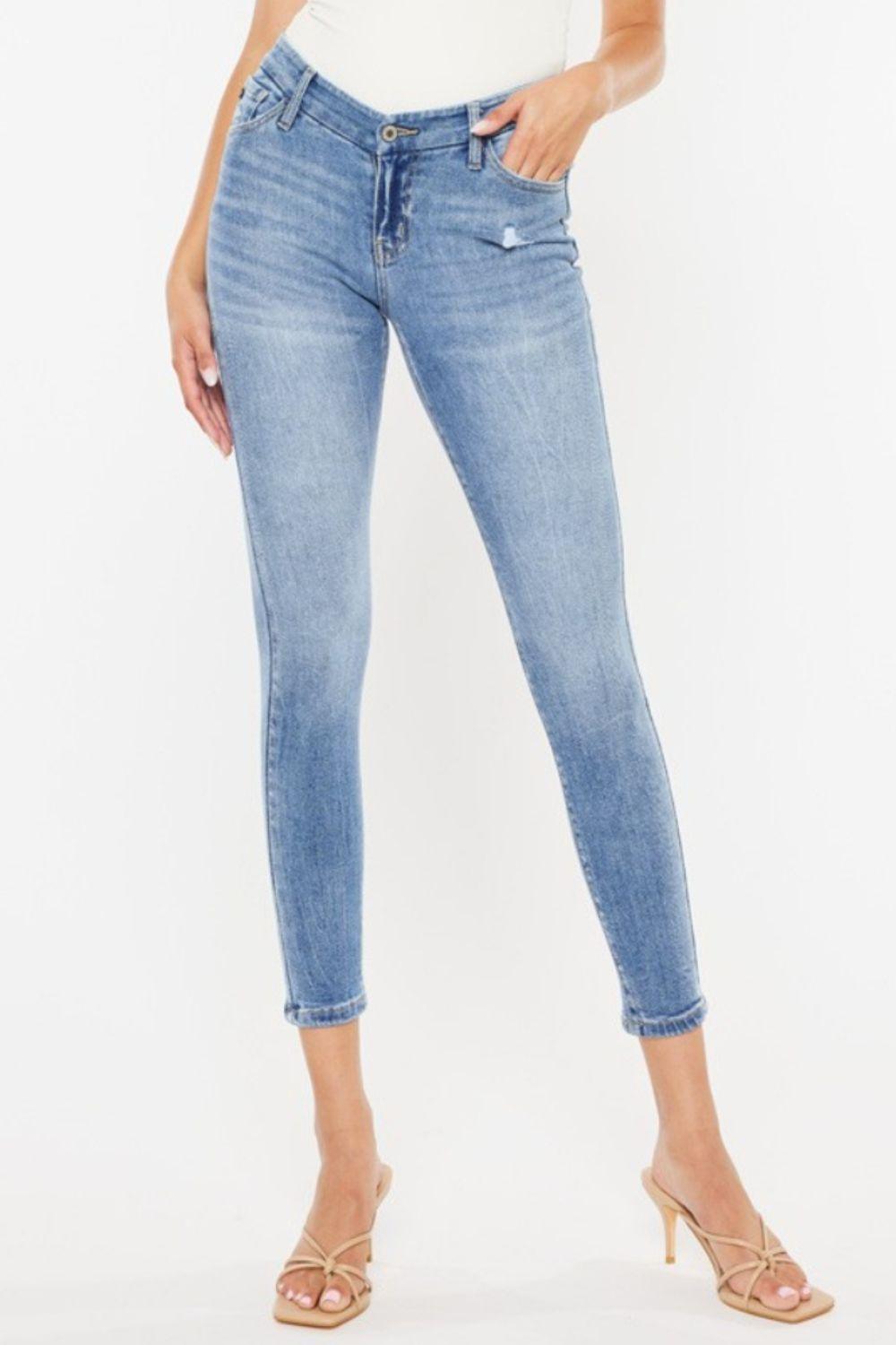 MED Kancan High Waist Cat's Whiskers Skinny Jeans | Daverri Fashions