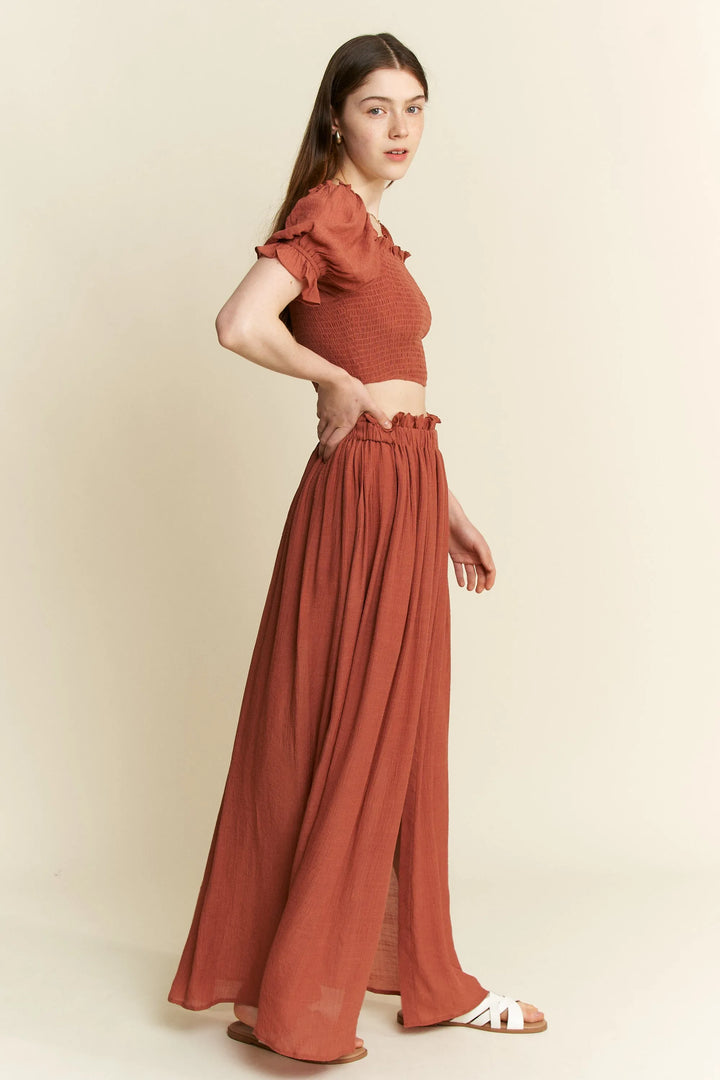 Jade By Jane 2 Piece Crop Top and Skirt Set Skirt Sets