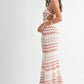 MABLE Lightweight Pointelle Chevron Knit Maxi Dress - DAVERRI FASHIONS